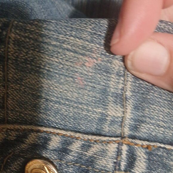 Womens 1xl Laura Ashley Blue Stretch Denim Jacket Embellished Western See Pics - Picture 6 of 11